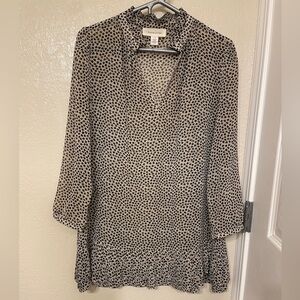 Anthropologie Portrait Girl 6 ruffled hem Clover Sheer peasant hippie boho LG